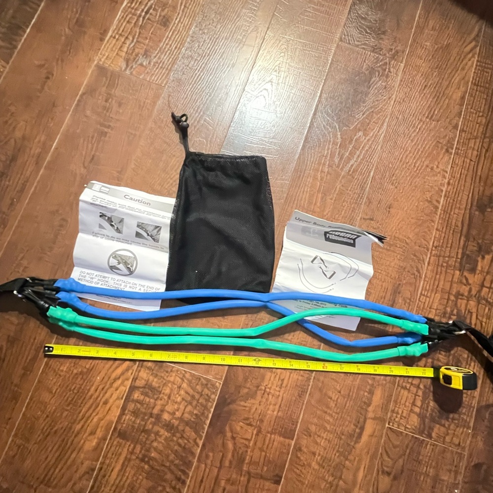 Urban Rebounding Resistance Exercise Bands W Handles & Carabiner Clips Workouts - Picture 3 of 15